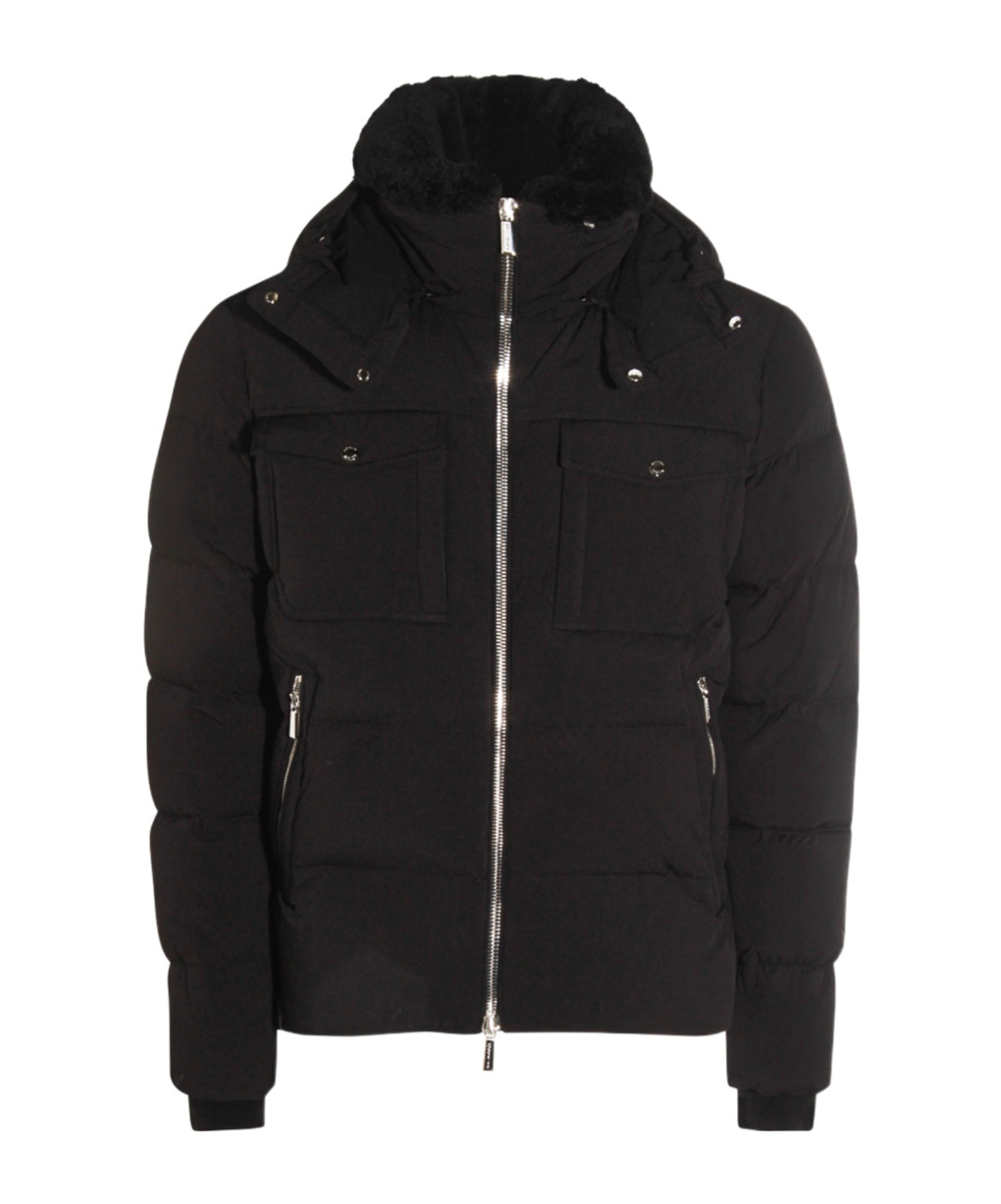 Moorer Puffer Jackets With Hood And Quilted Design In Black
