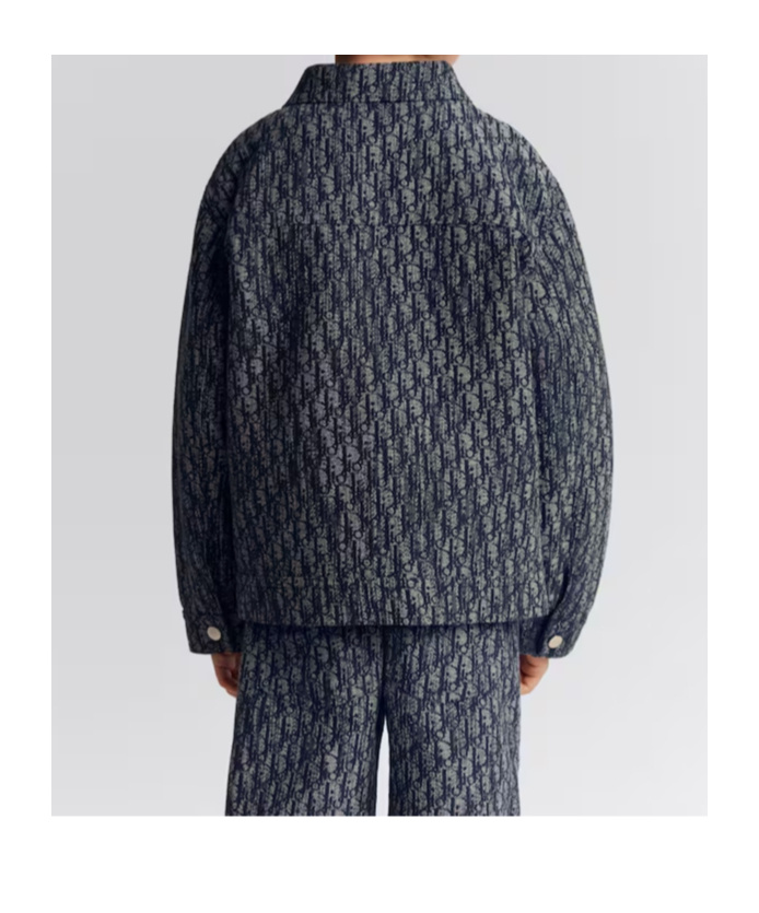 Dior Jacquard Snap Casual Coat In Black