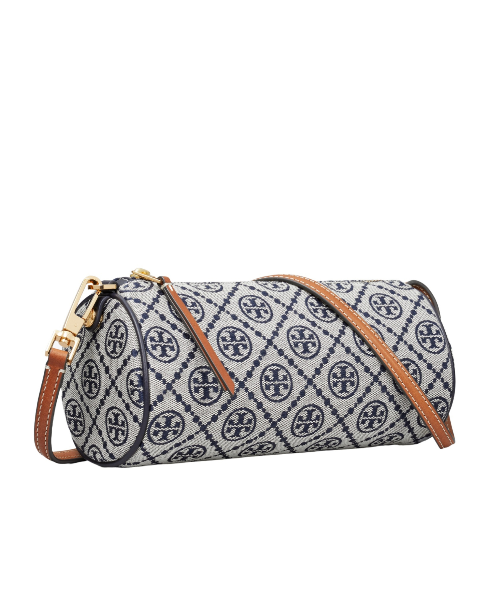 Tory Burch T Monogram Cylinder Bag In Blue