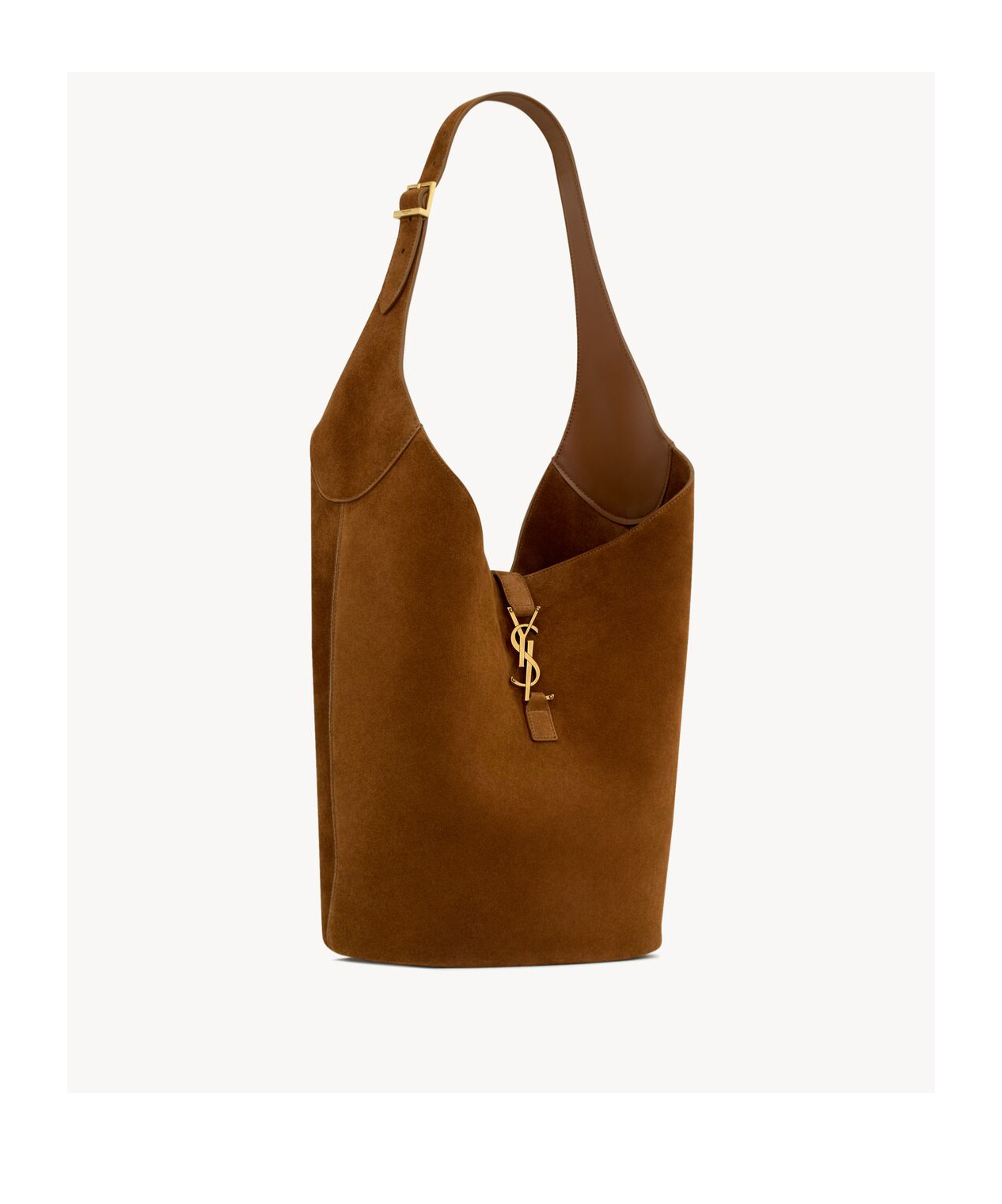 Saint Laurent Le 5 7 Suede Shoulder Bag In Brown