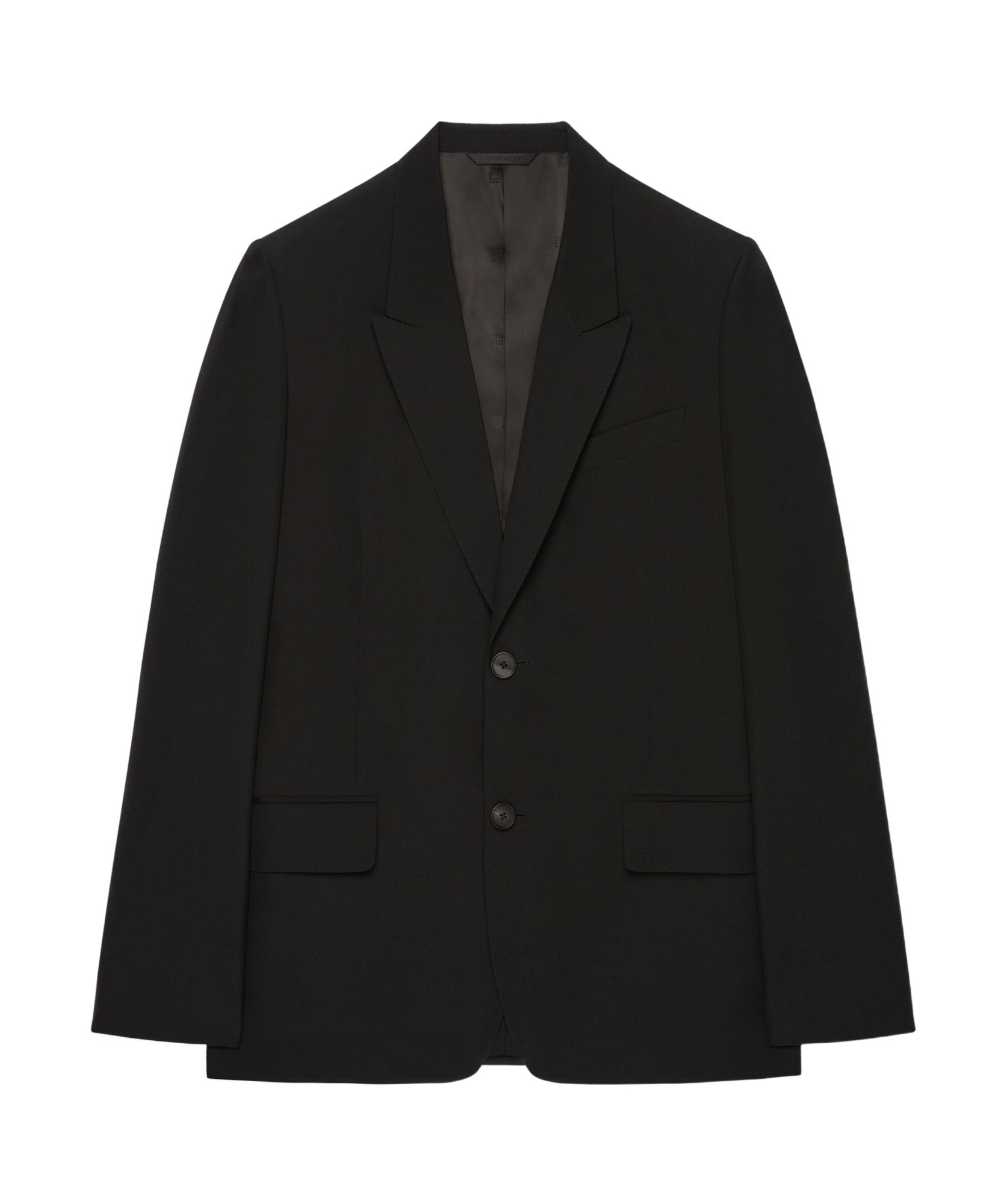 Givenchy Fitted Suit-jacket In Wool Mohair With Satin Collar In Black