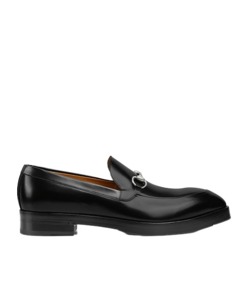 Gucci Horsebit-deatil Leather Loafers In Black