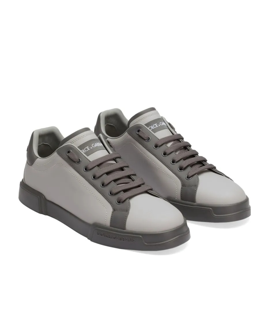 Dolce & Gabbana Lace-up Low-cut Sneakers In Gray