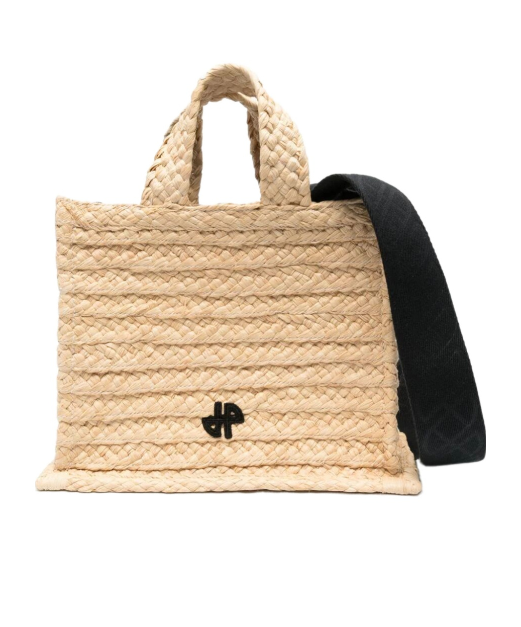 Patou Small Jp Raffia Tote Bag In Nude