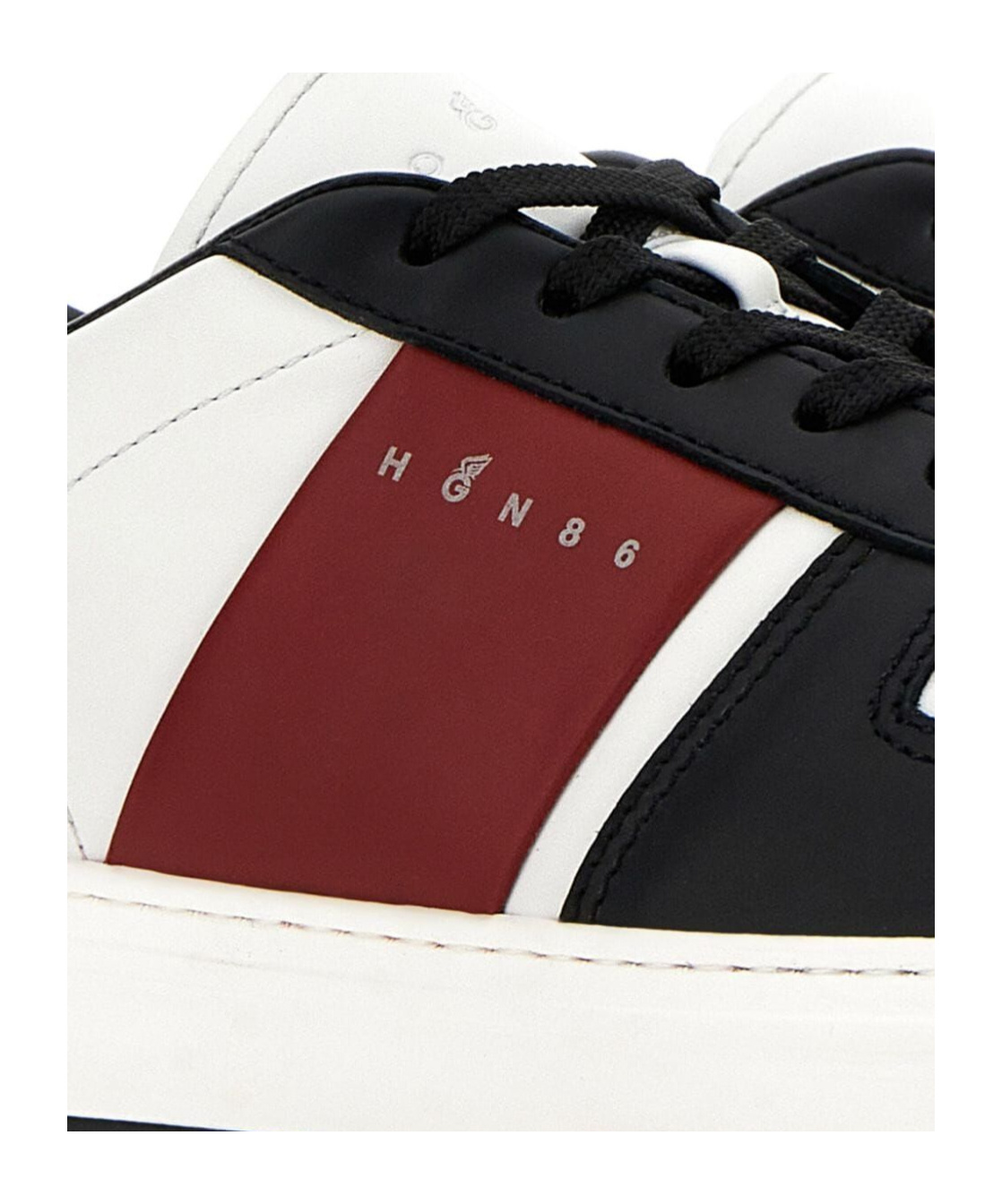 Hogan Round Toe Rubber Sole Sneakers In White