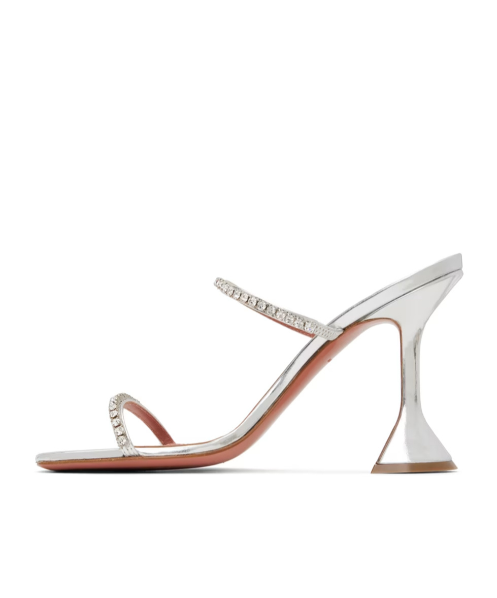 AMINA MUADDI GILDA CRYSTAL HIGH-HEELED SANDALS 