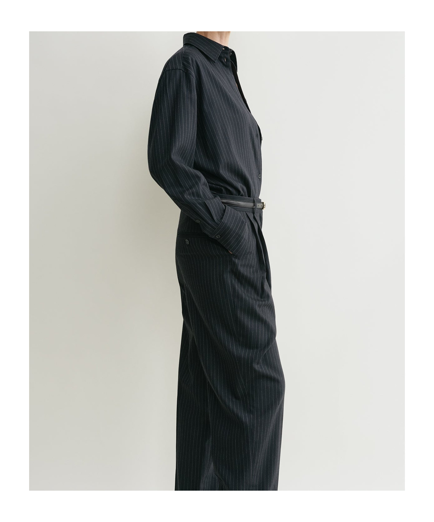 Totême Pinstripe Pants In Black