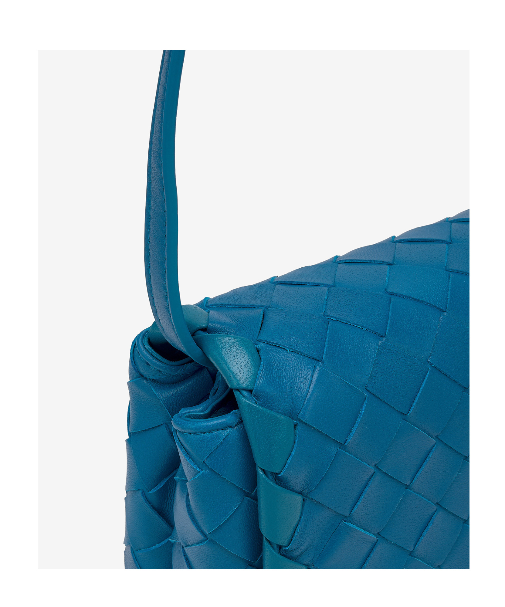 Bottega Veneta Mini Knitted Shoulder Bag In Blue