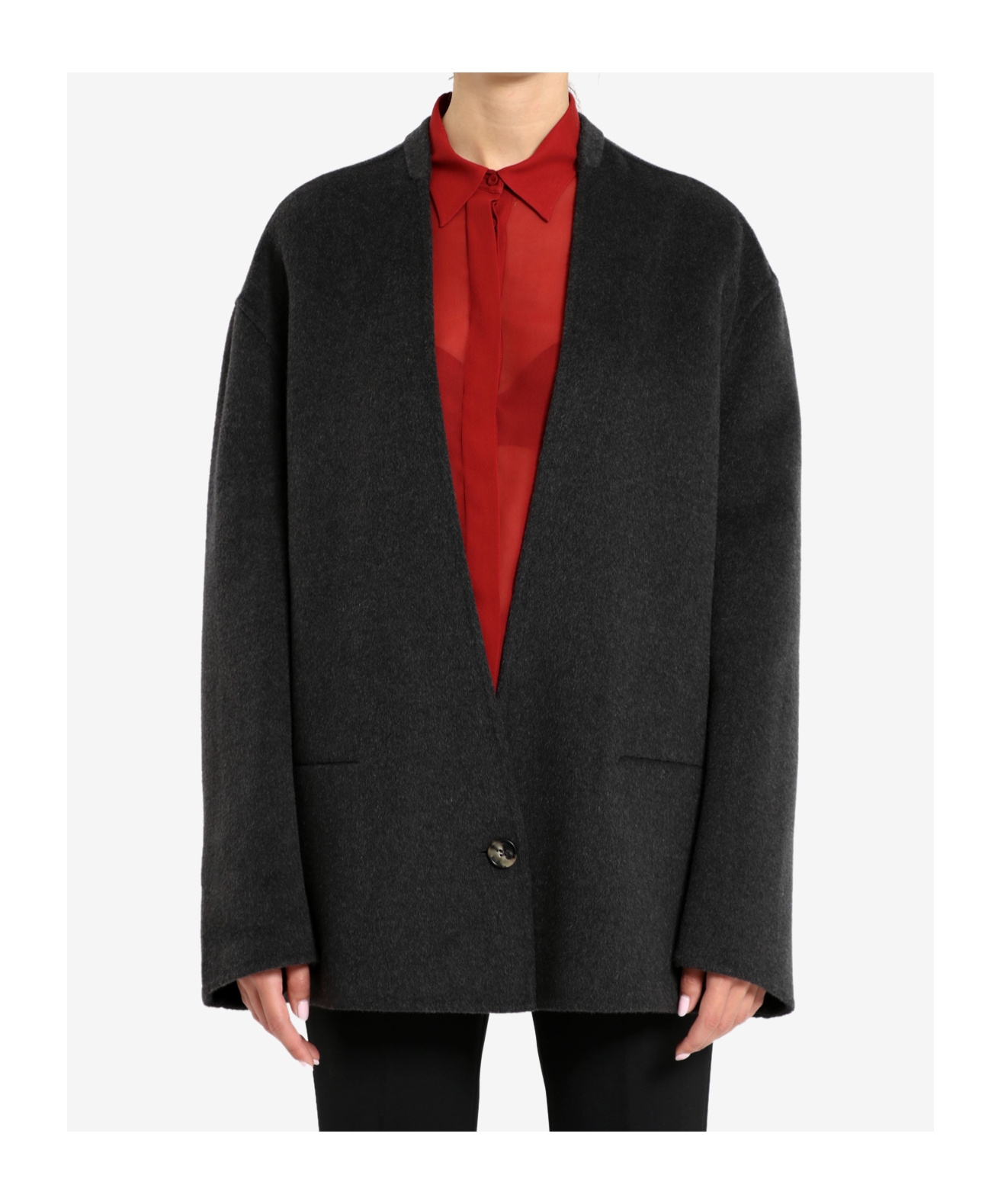 Philosophy Di Lorenzo Serafini V-neck Long Sleeve Suit Jacket In Black