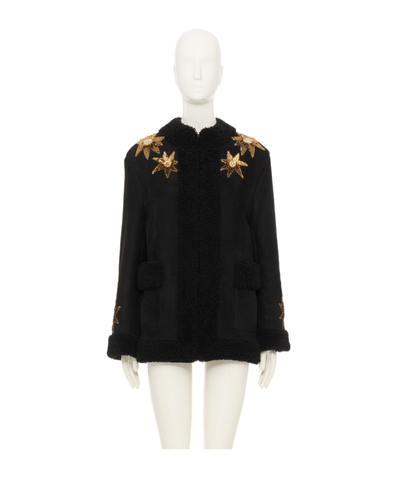 Valentino Long Sleeve Leather Jacket In Black