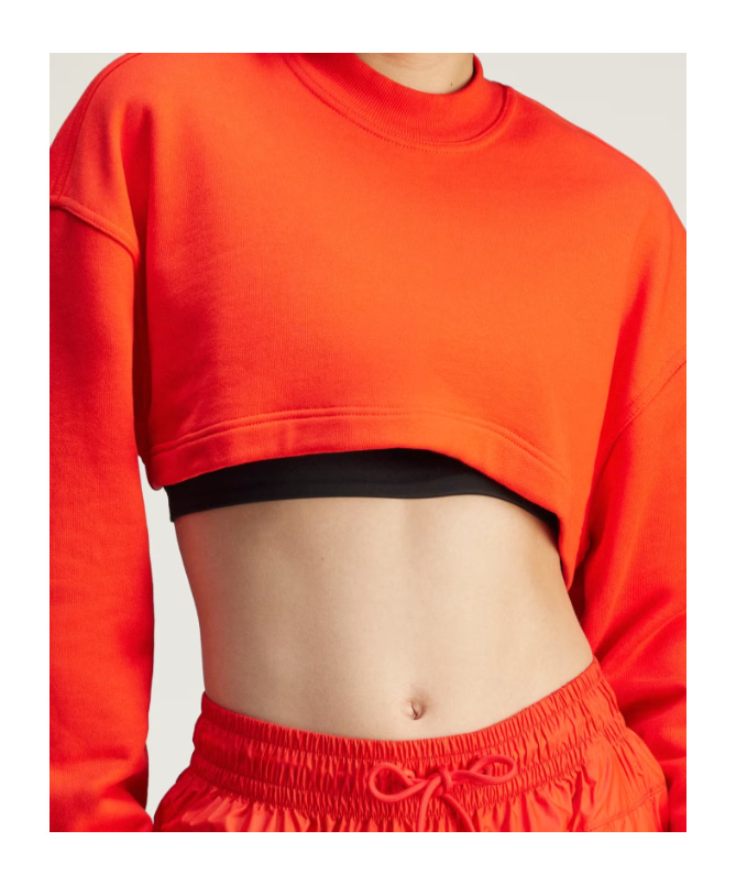 Adidas By Stella Mccartney Truecasuals Cropped Sweatshirt In Orange