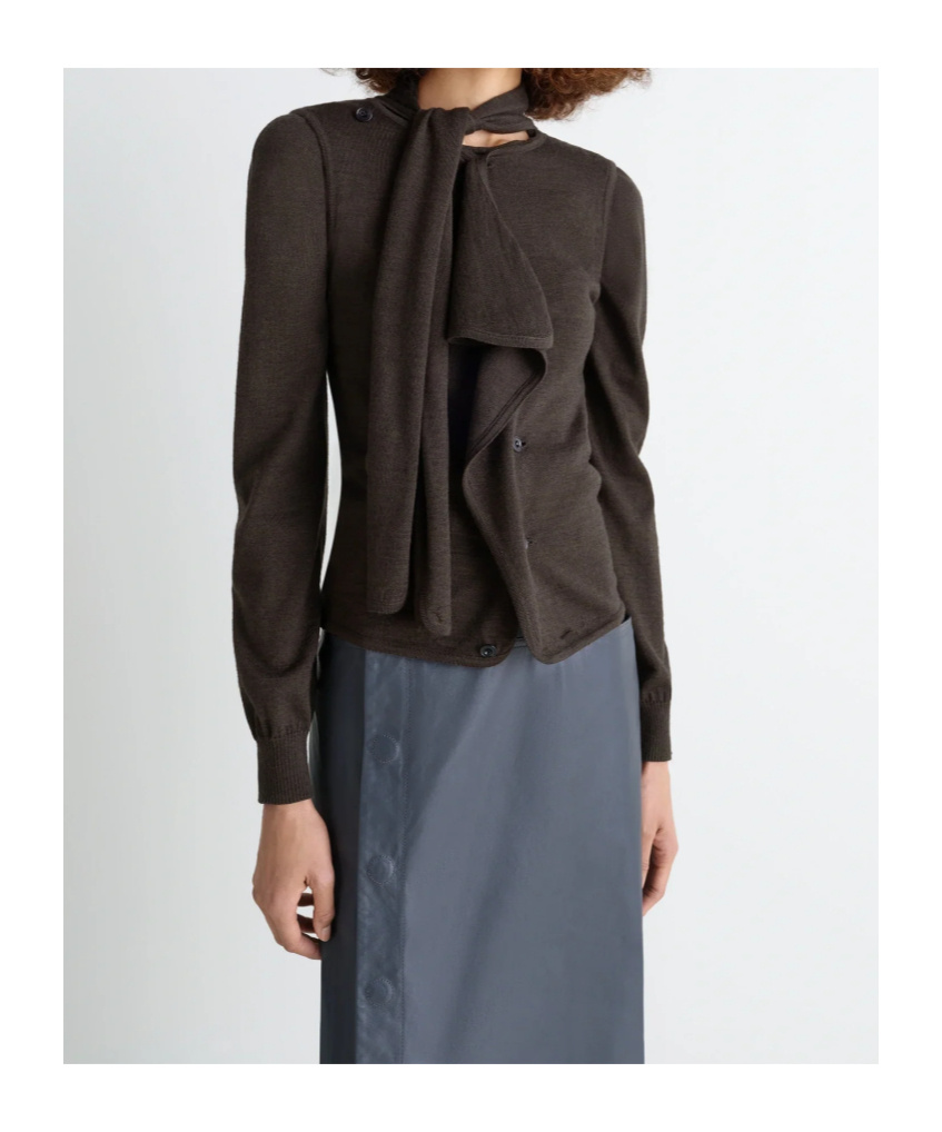Lemaire Asymmetric Sleeveless Cardigan In Black