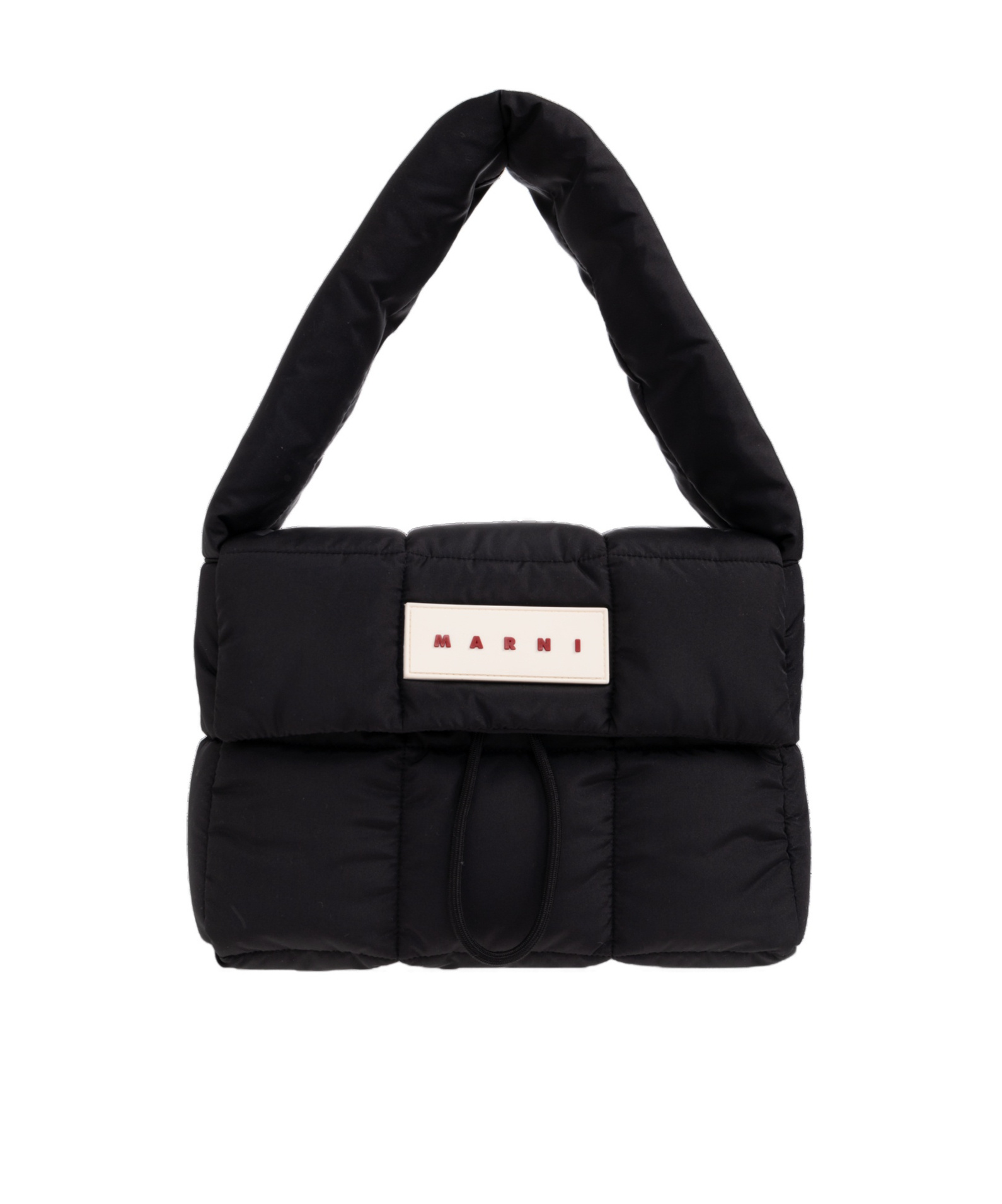 Marni Logo Patch Padded Shoulder Bag In Black