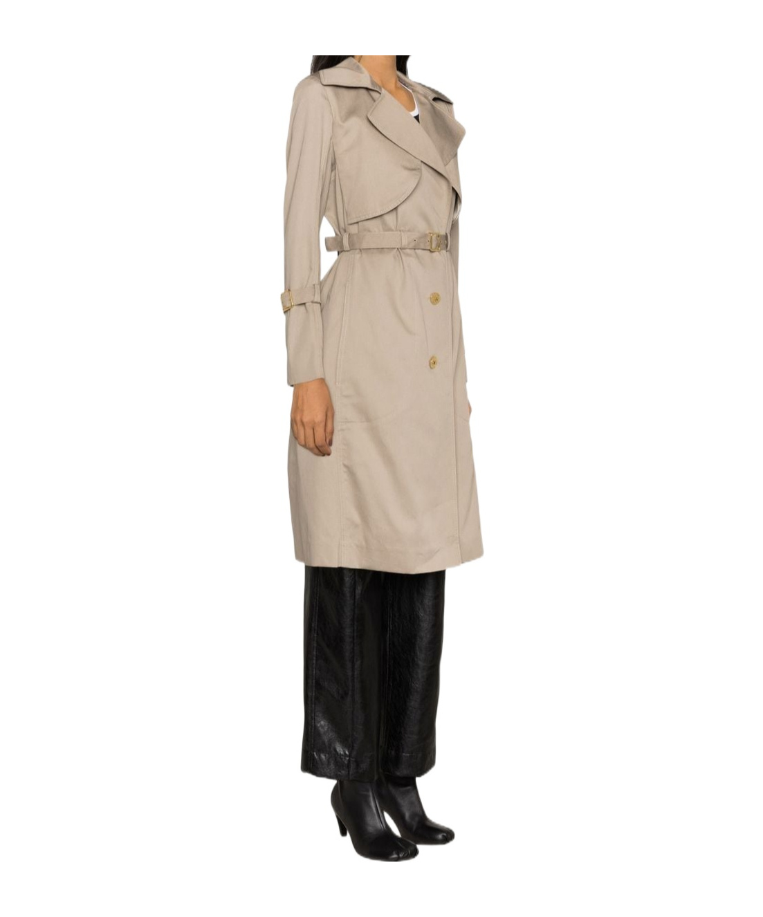 Patou Trench Coat Featuring Notched Lapels In Brown