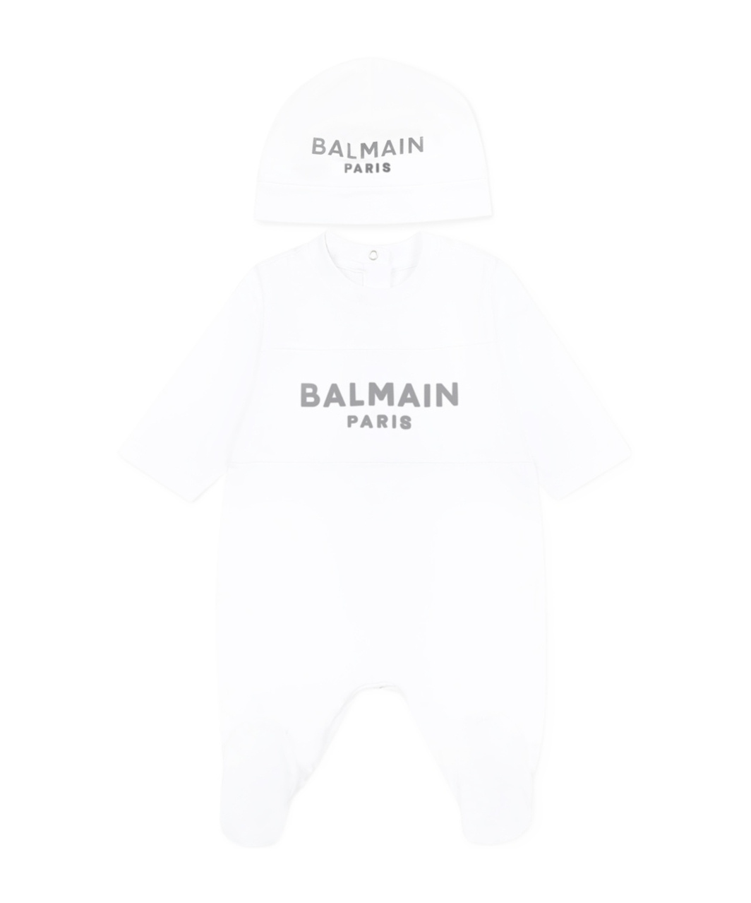Balmain Long-sleeved Jumpsuit Hat Set In White
