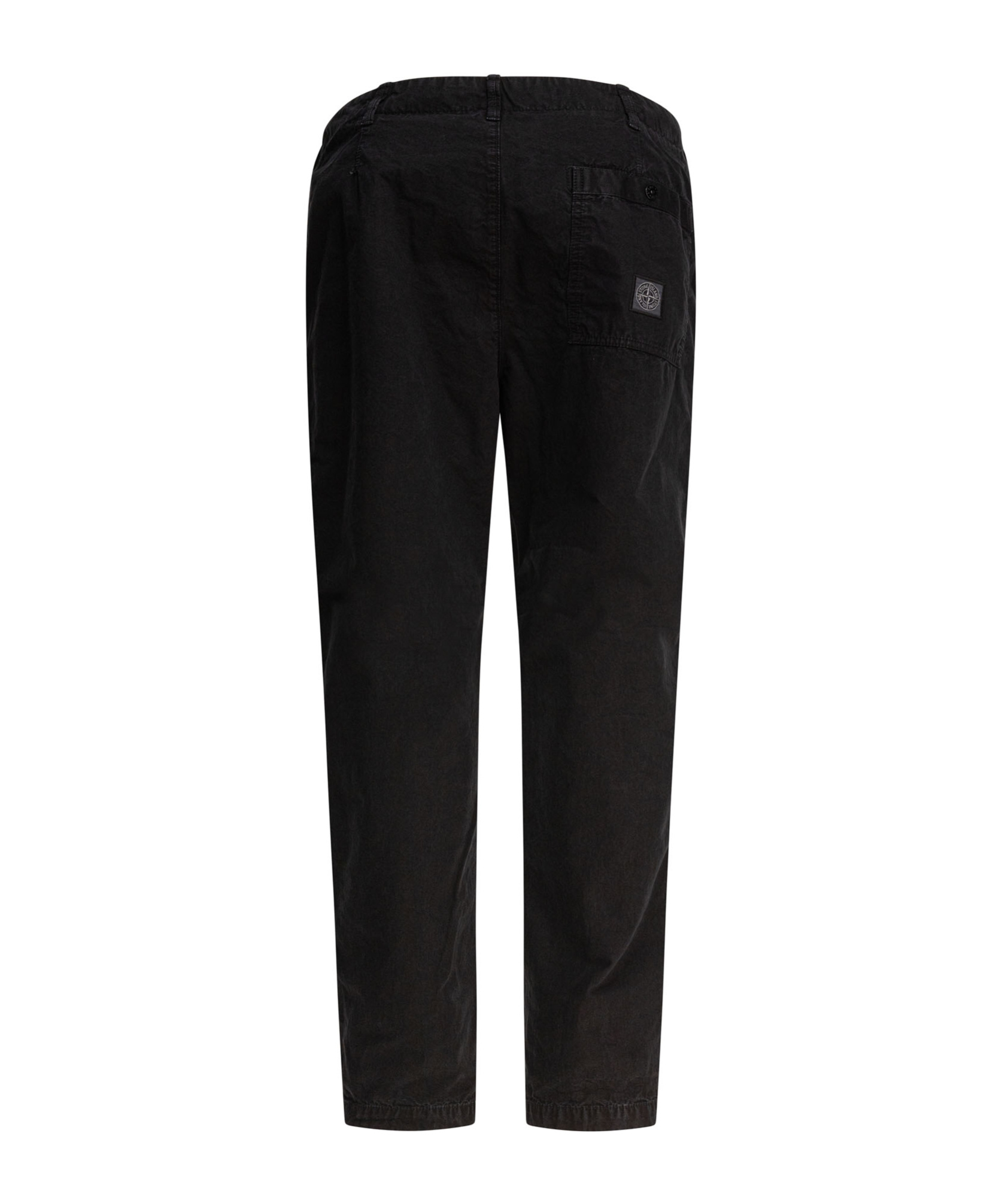 Stone Island Logo Patch Straight-leg Pants In Black