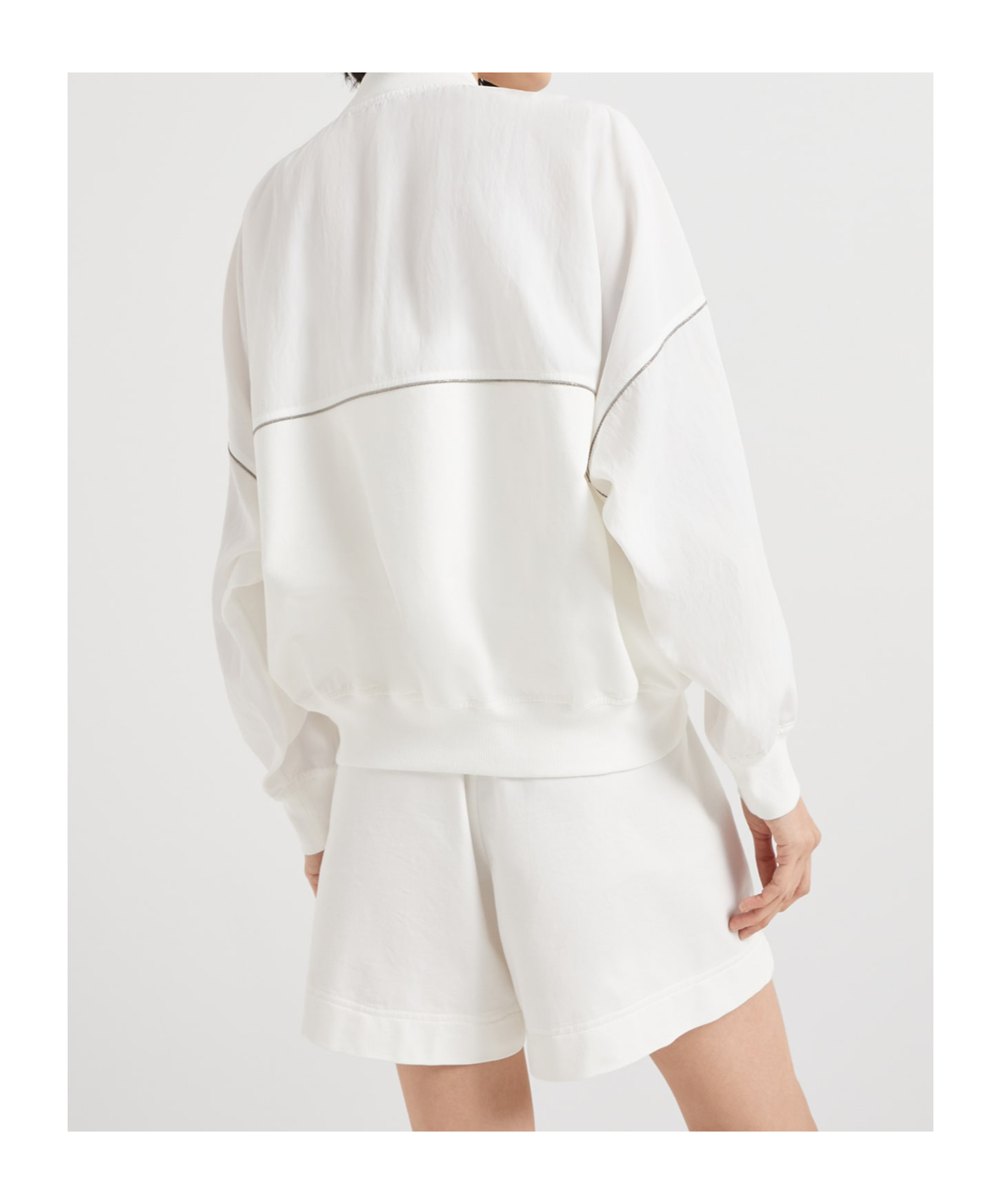 Brunello Cucinelli Monili-embellished Track Jacket In White