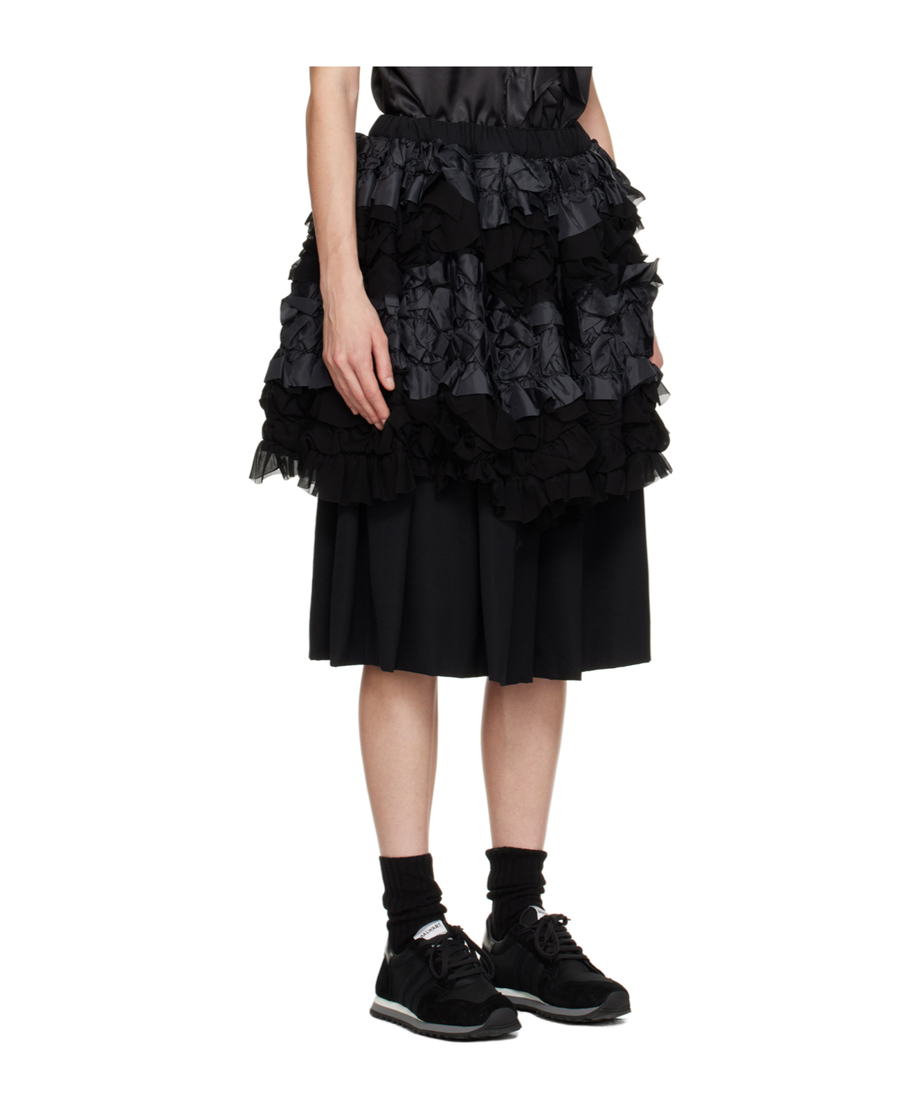 COMME DES GARÇONS HALF SKIRT WITH LOTUS LEAF EDGE DETAILS 