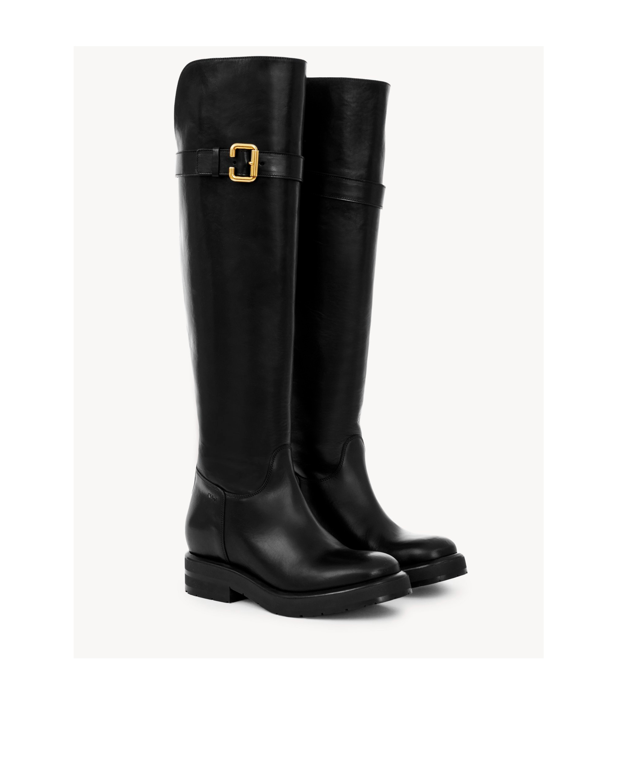 Chloé Coddington Leather Knee-high Boots In Black