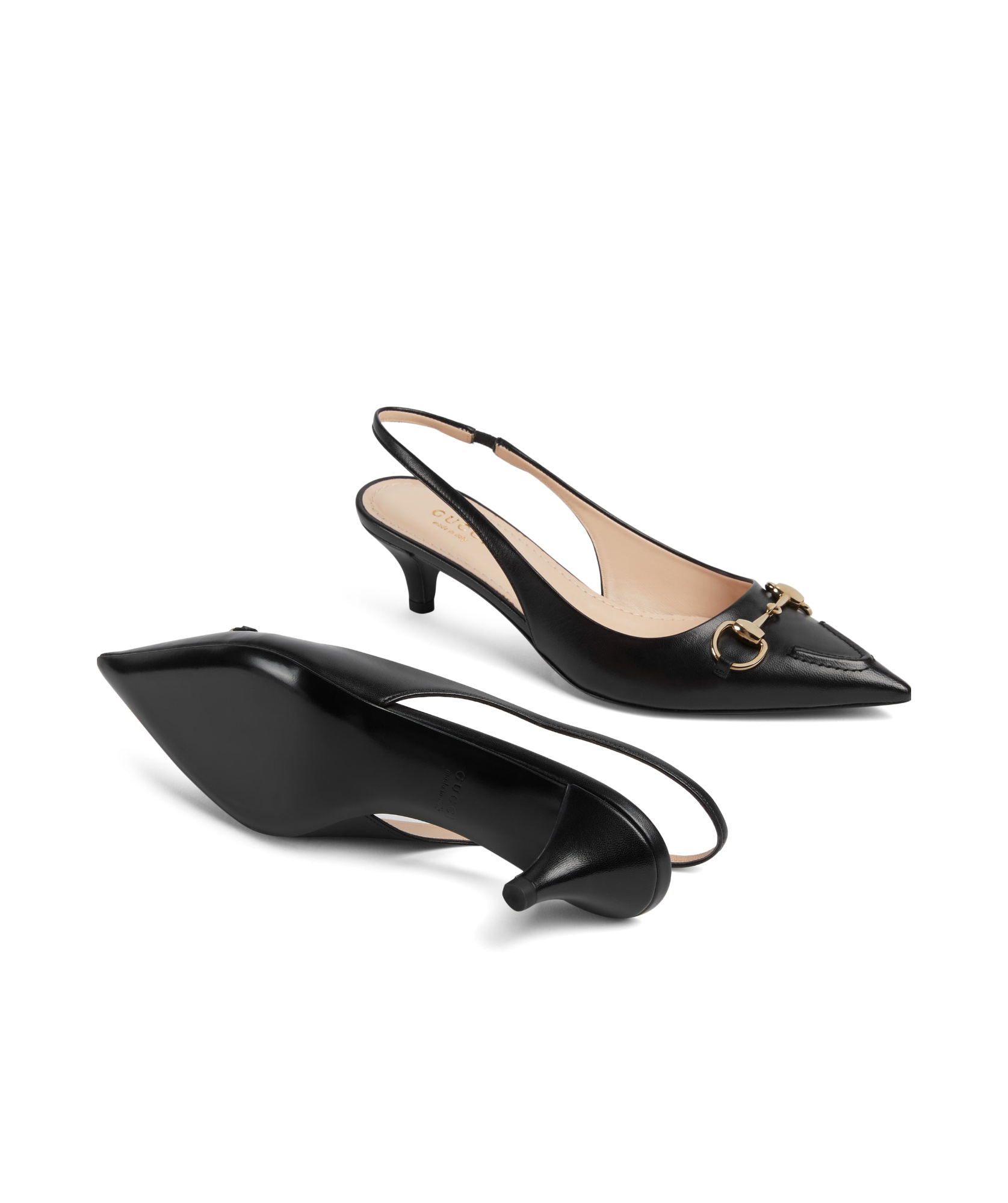 Gucci Horsebit Slingback Pumps In Black