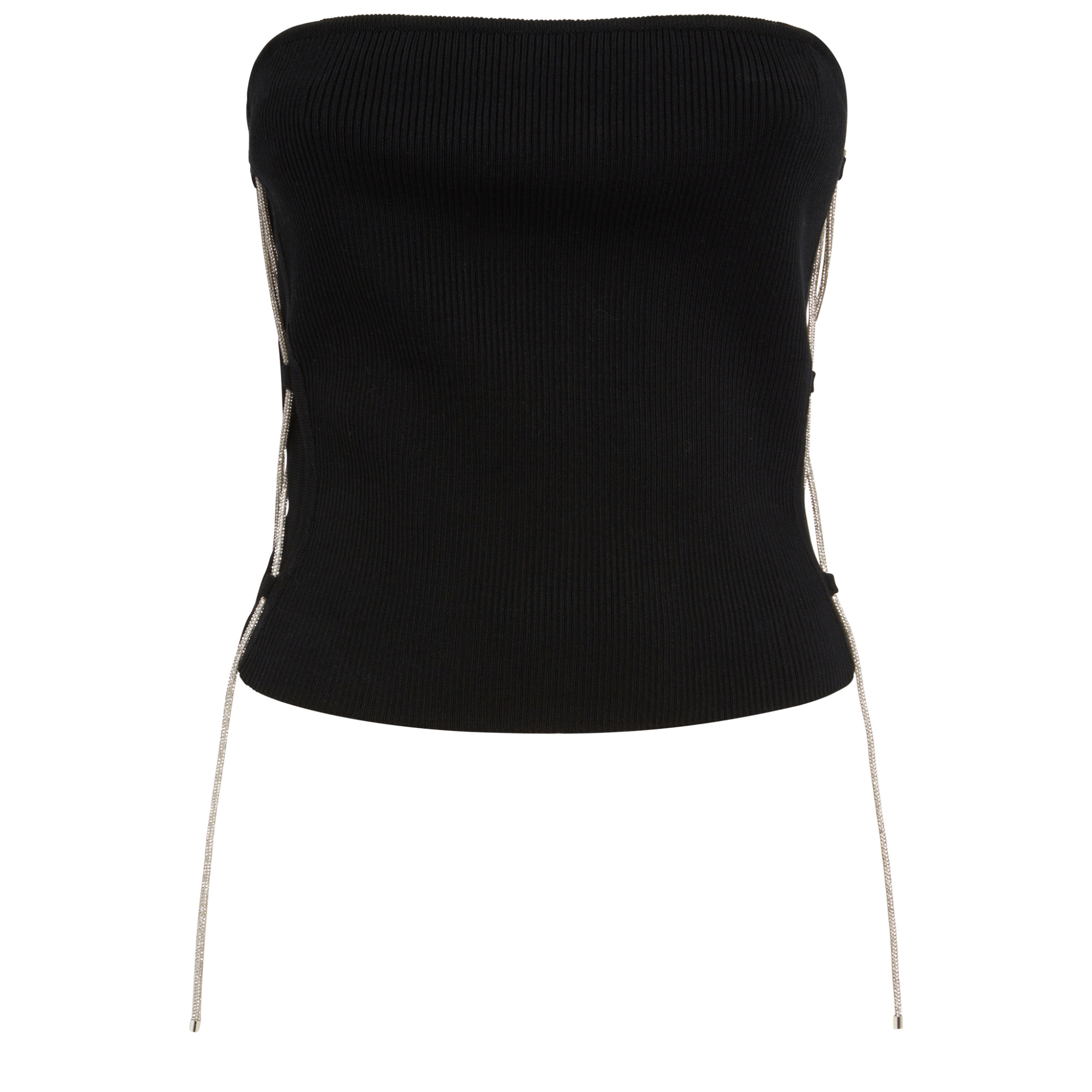Giuseppe Di Morabito Strapless Lace-up Top In Black