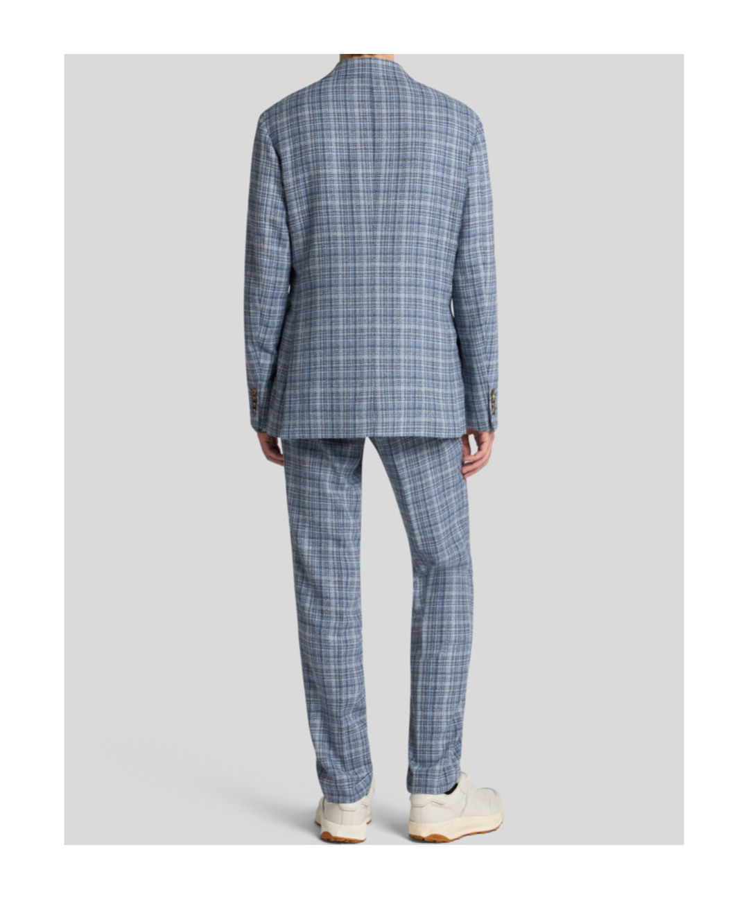 Etro Men Blue Tweed Single-breasted Blazer In Blue