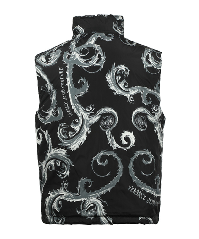 Versace Jeans Double-sided Down Vest In Black