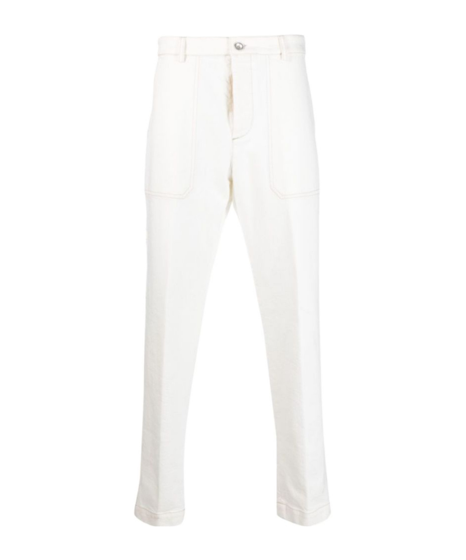 Peserico Straight-leg Stretch-cotton Trousers In White