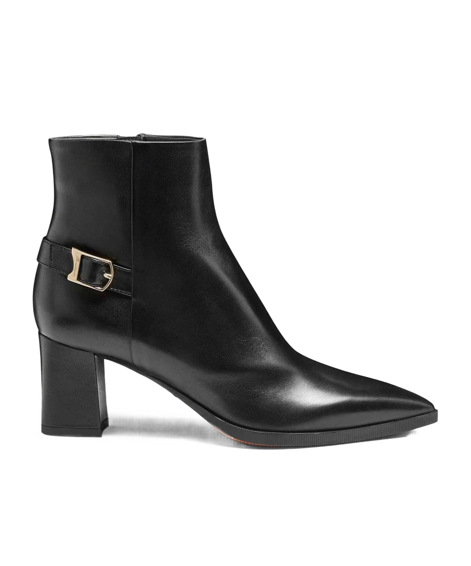 Santoni Pointed Ankle Boots In Black