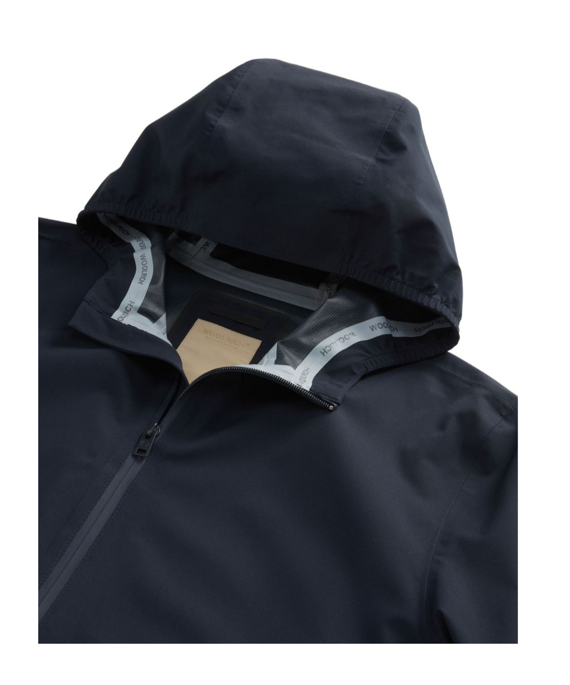 Woolrich Hooded Jacket With Drawstring And Pockets In Blue