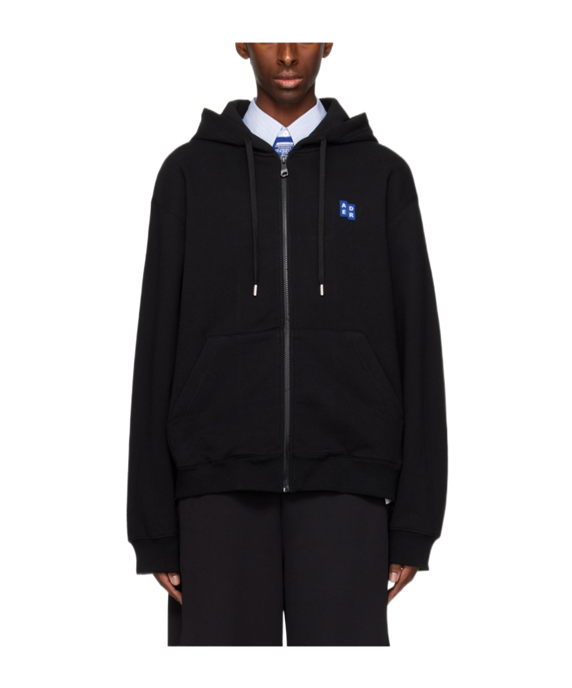 Ader Error Hooded Zipper Casual Jacket In Black