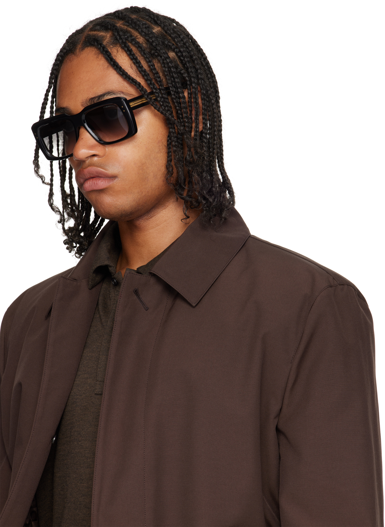 Cutler  Gross 1418 Rectangular Sunglasses In Black