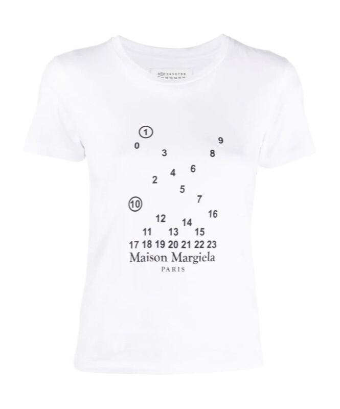 Maison Margiela Logo-print Short-sleeve T-shirt In White