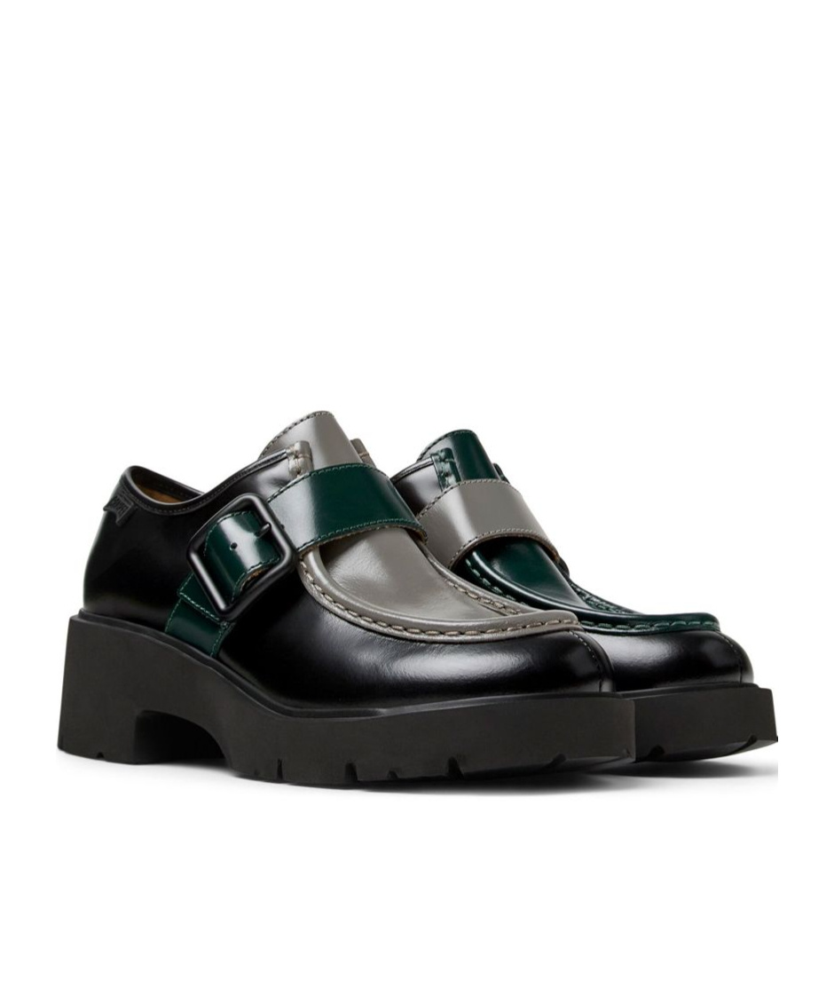 Camper Milah Platform Monk Strap Shoe In Black