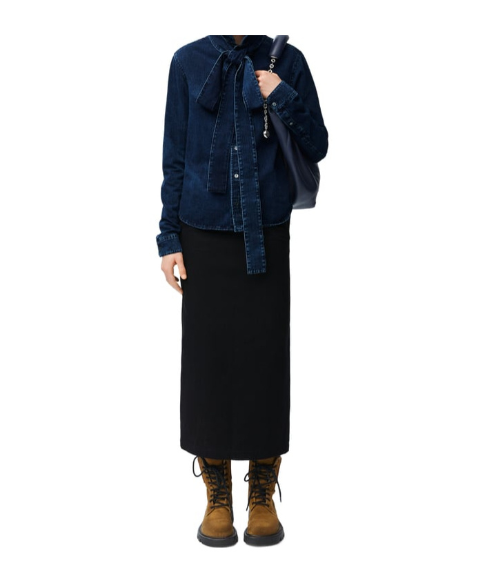 LOEWE DECONSTRUCTED SKIRT IN DENIM