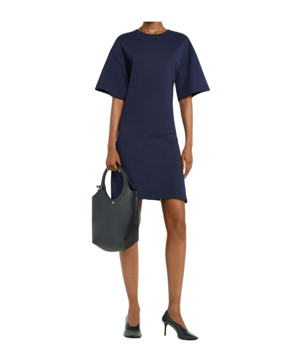 Courrèges Mini Dress Ac Cotton In Black