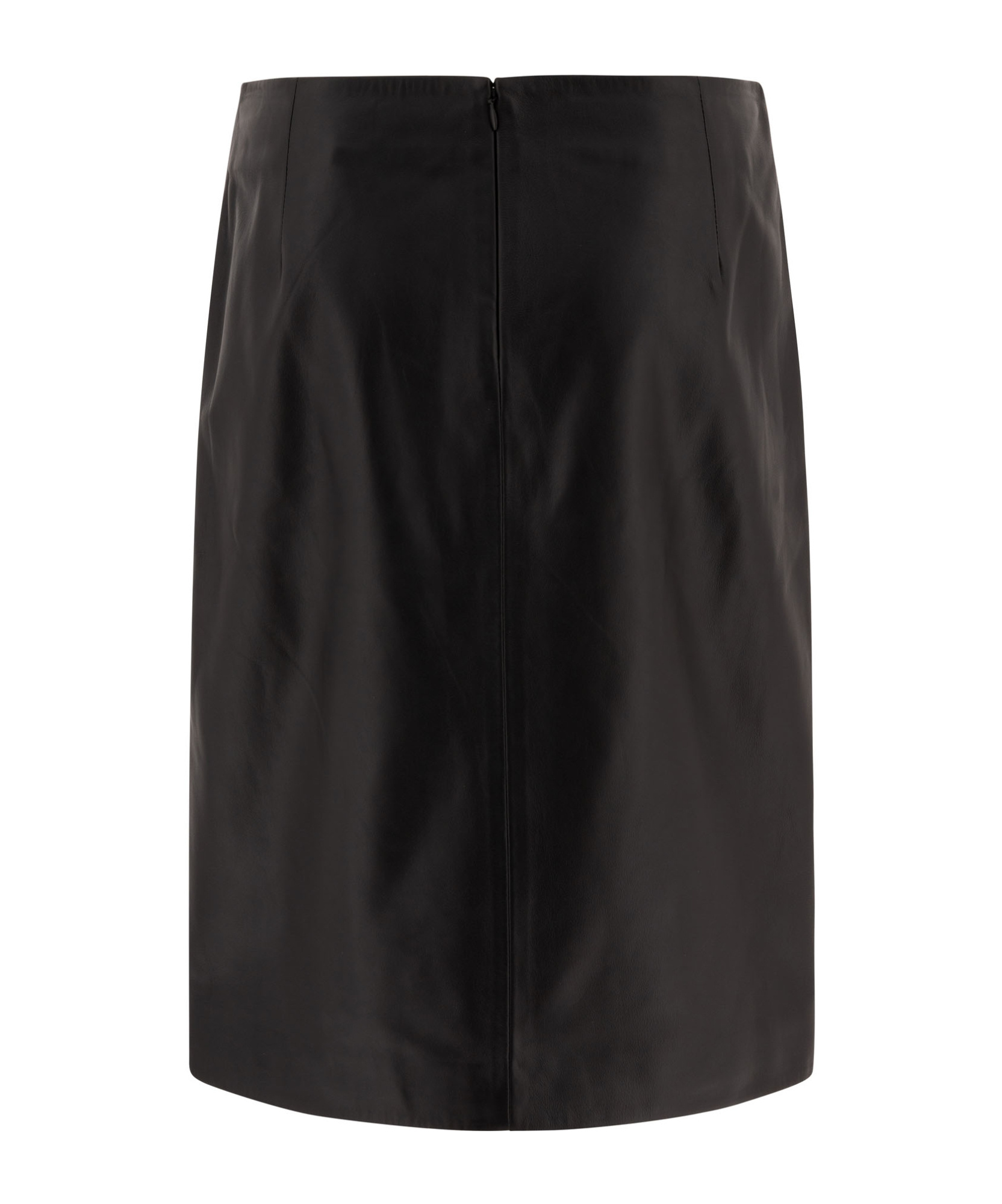 Loulou Studio Slit Leather Pencil Skirt In Black