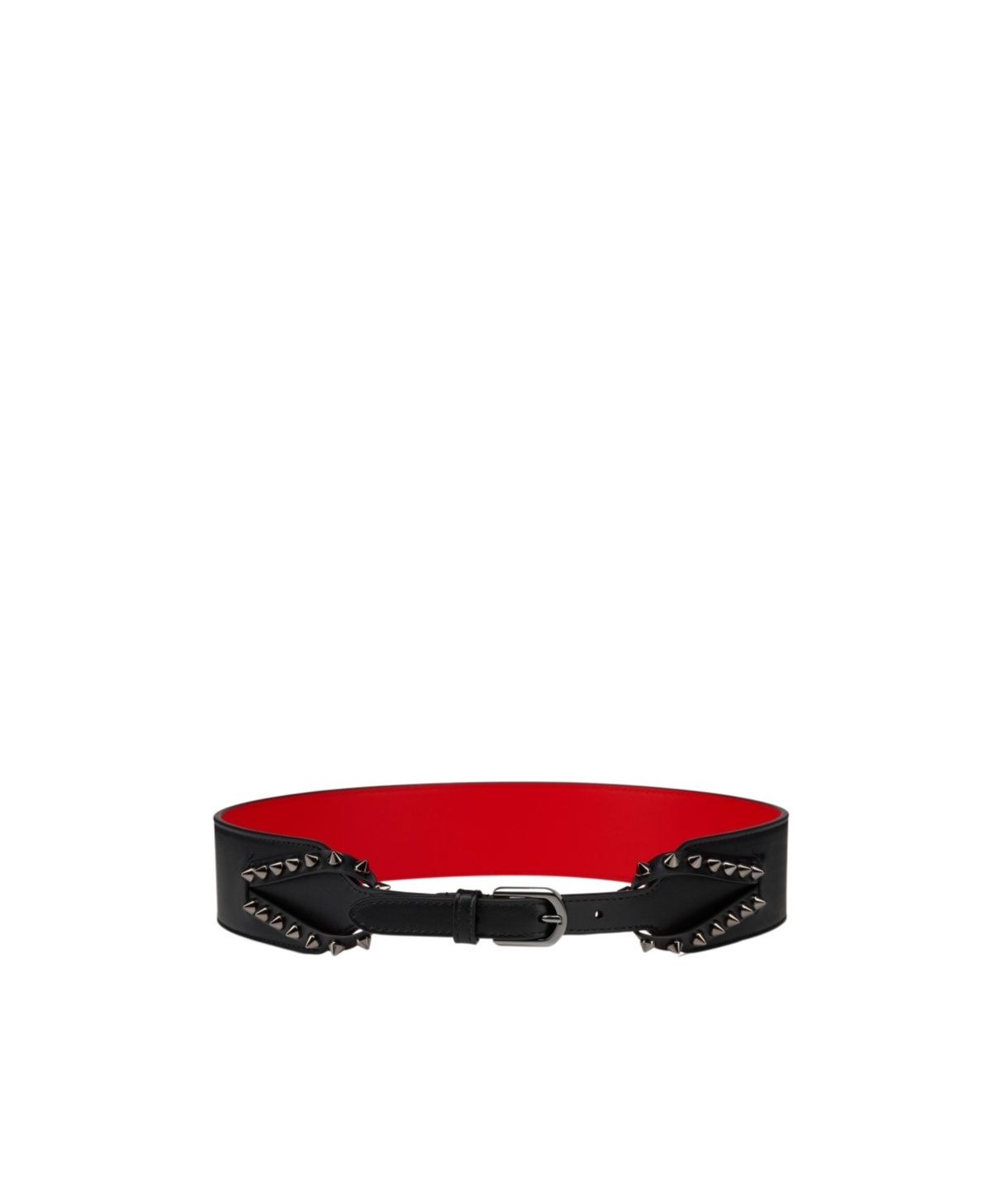 Christian Louboutin Cabata Spike Leather Corset Belt In Black
