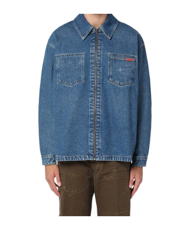 MARTINE ROSE DENIM ZIPPER COAT