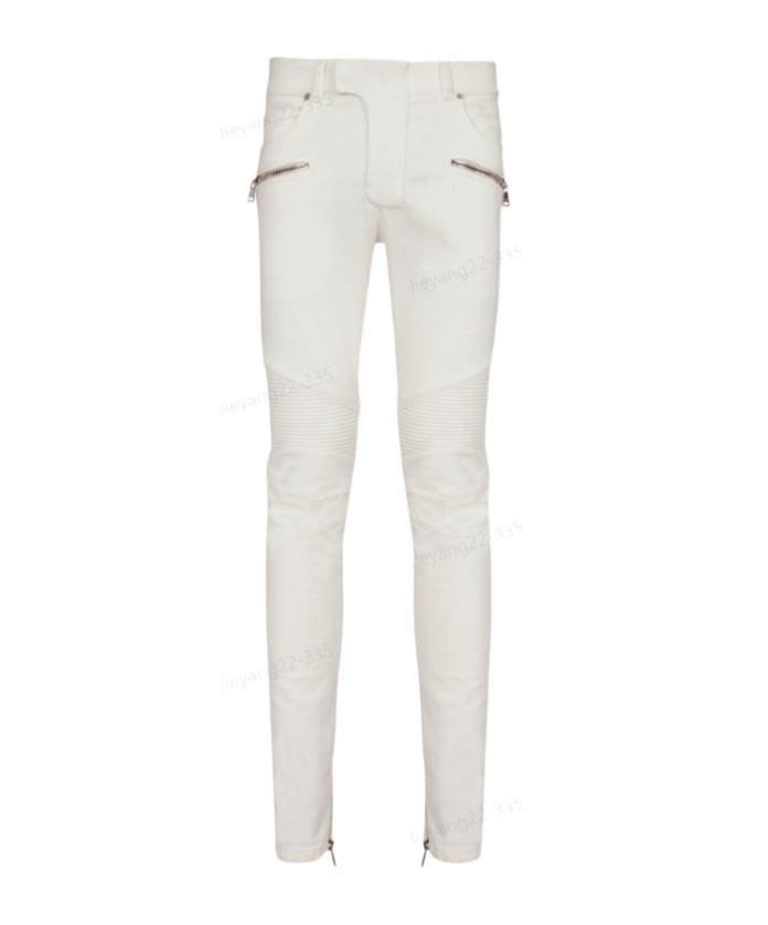Balmain Biker Mid-rise Slim-fit Jeans In White