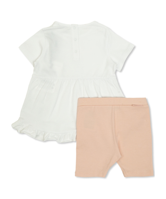 Moncler Short-sleeved Top And Trouser Set In White