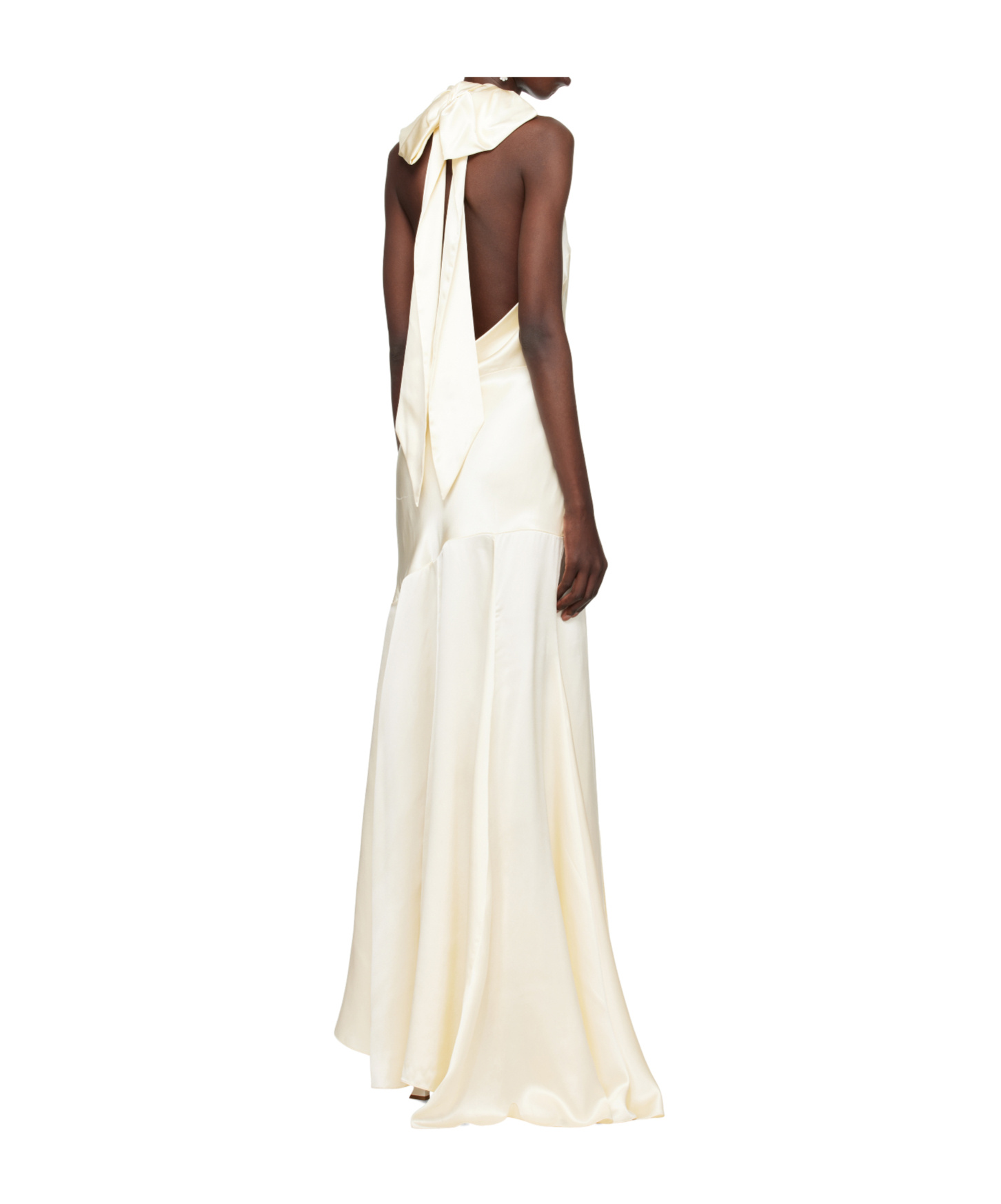Simone Rocha Bridal Collection Silk Satin Bow Dress In Neutral