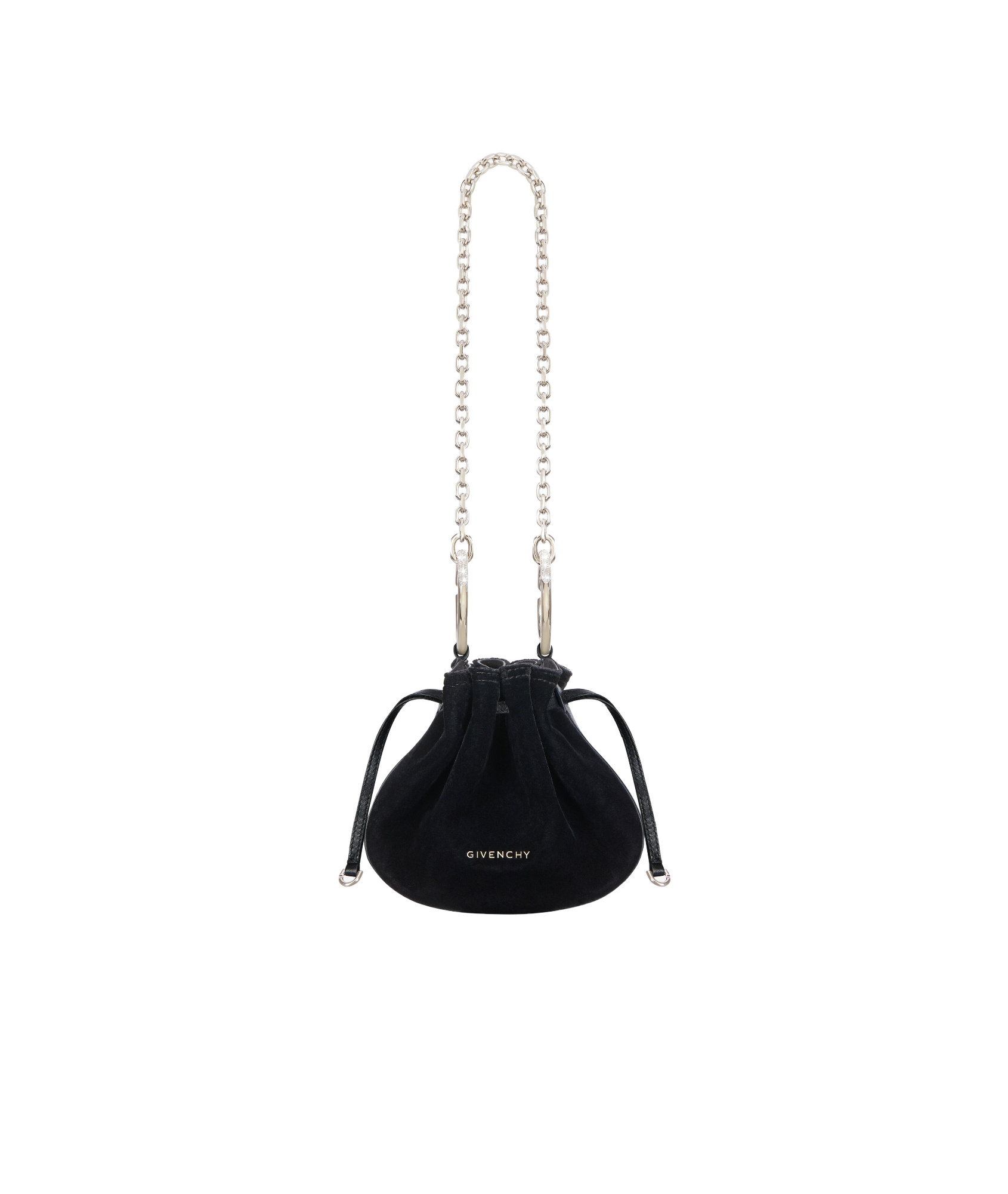 Givenchy Velvet Diamond-encrusted Mini Pumpkin Bag In Black