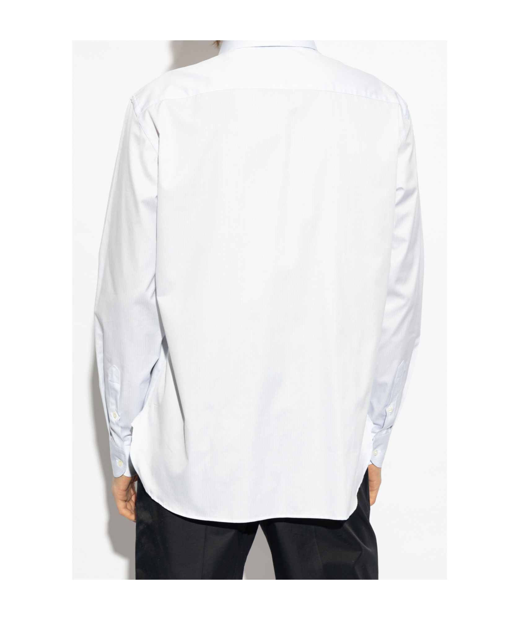 Giorgio Armani Micro-striped Shirt In White