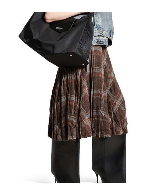 Balenciaga Pleated Skirt With Ruffled Effect In Black