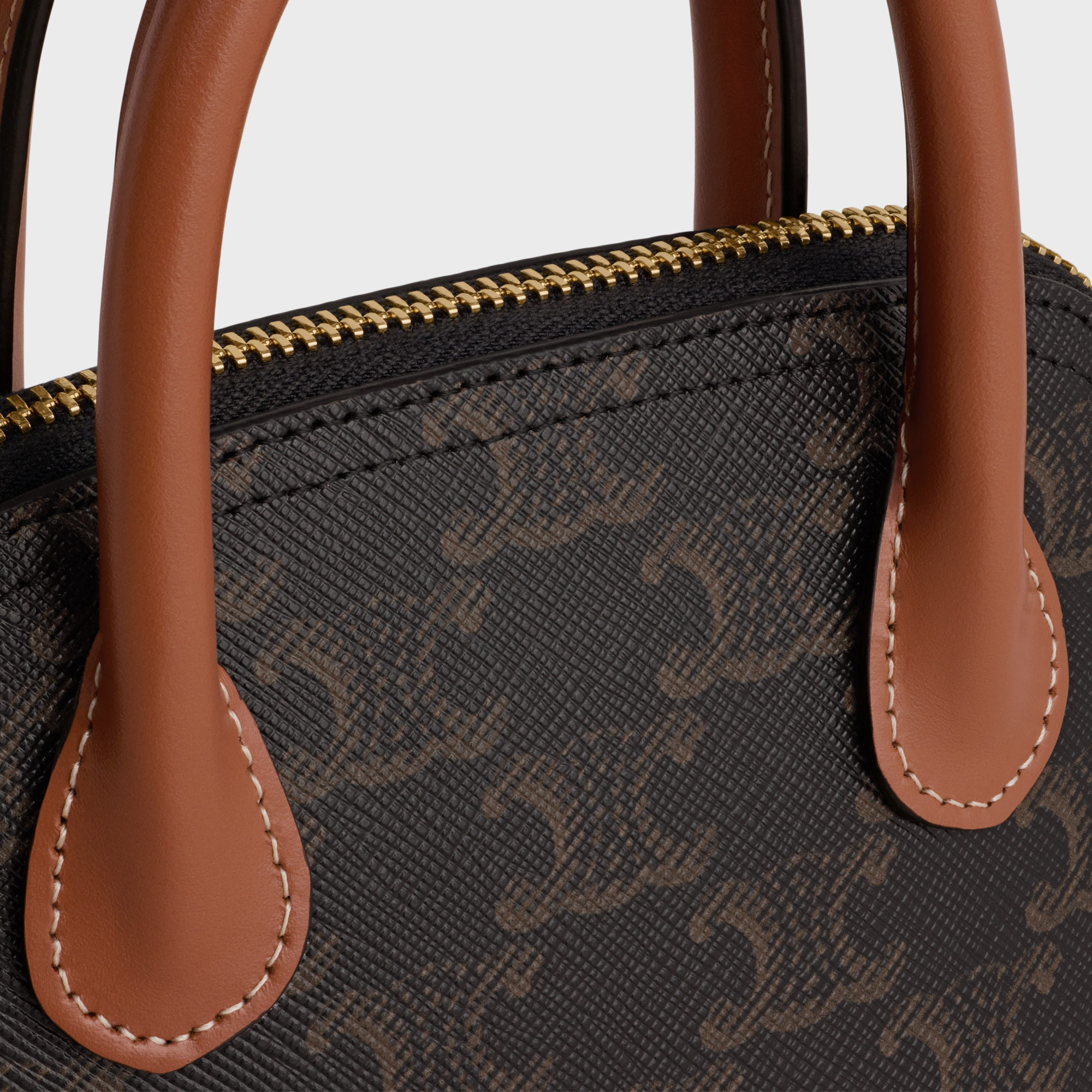 Celine Mini Honorine In Triomphe Canvas And Calfskin In Brown