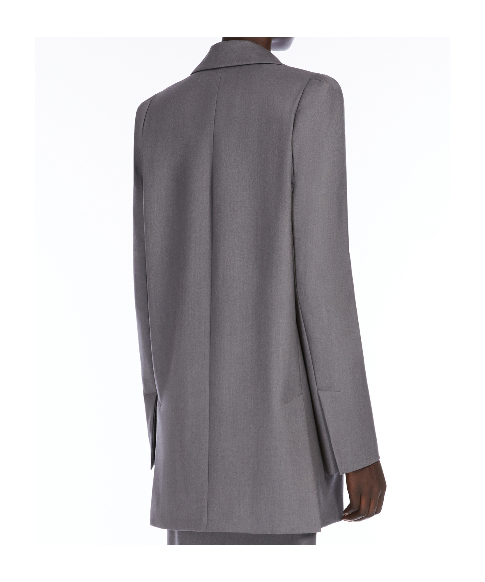 Max Mara Long-sleeved Suit Coat In Gray