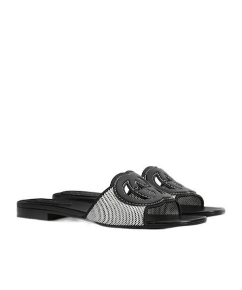 Gucci Slide Sandal With Interlocking G Detail In Black