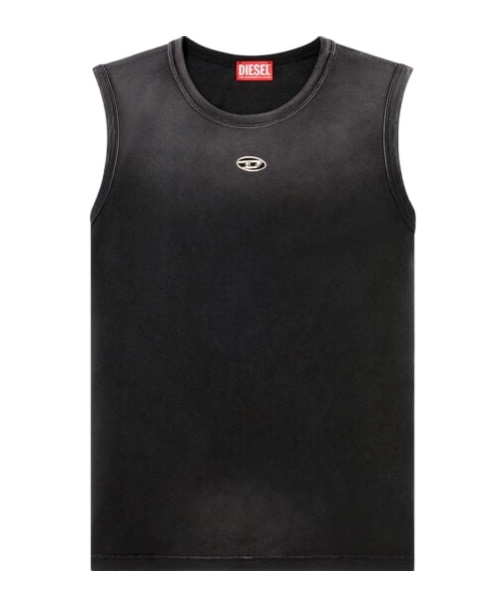 Diesel Faded Tank Top With Cut-out Oval D