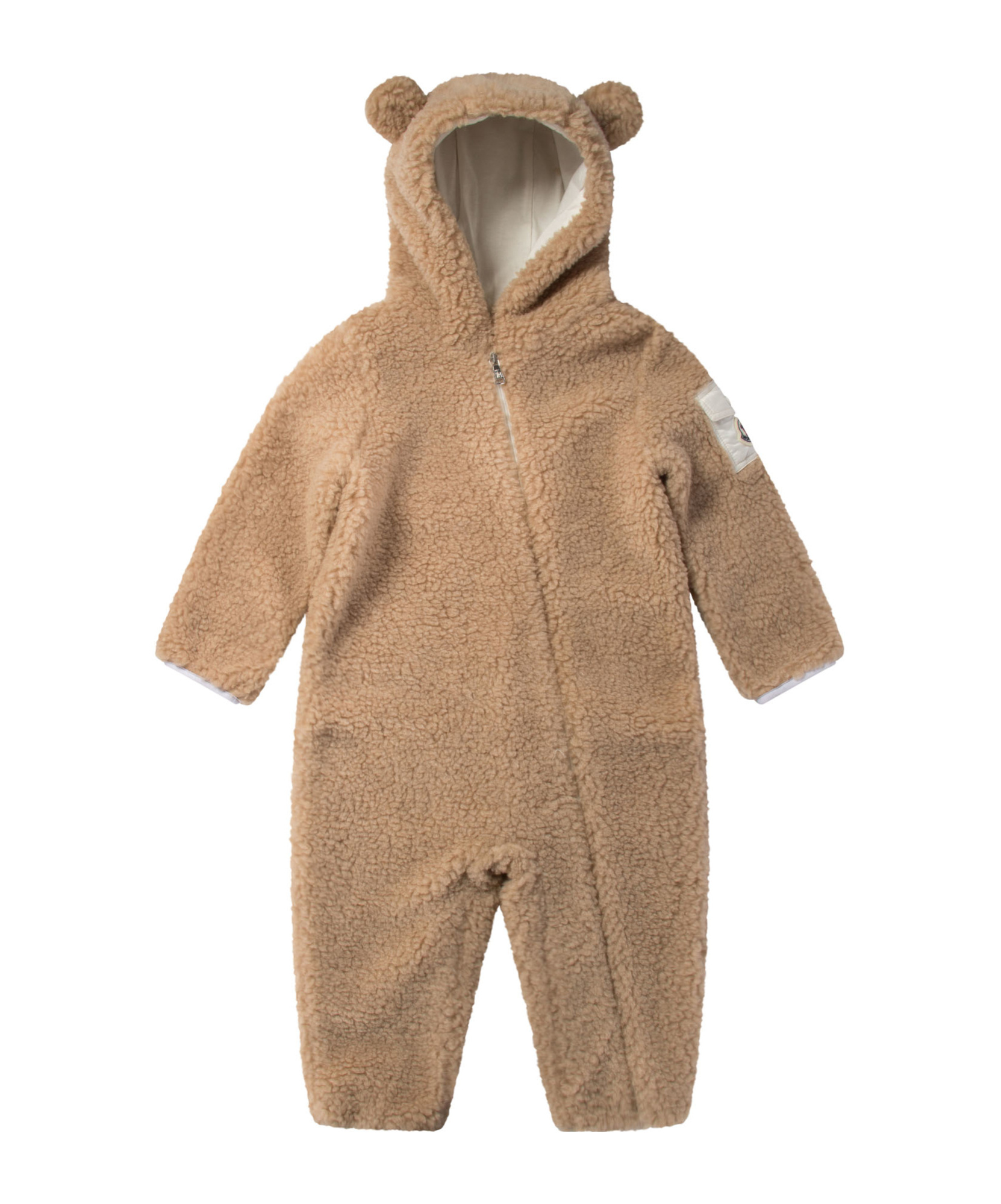 Moncler Hooded Jumpsuit In Brown